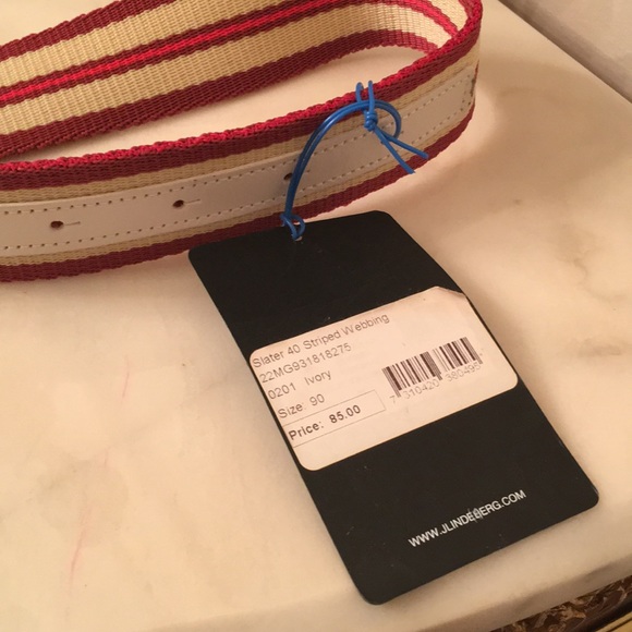 J.LINDEBERG Slater 40 Striped Webbing Dark Red - Picture 7 of 9